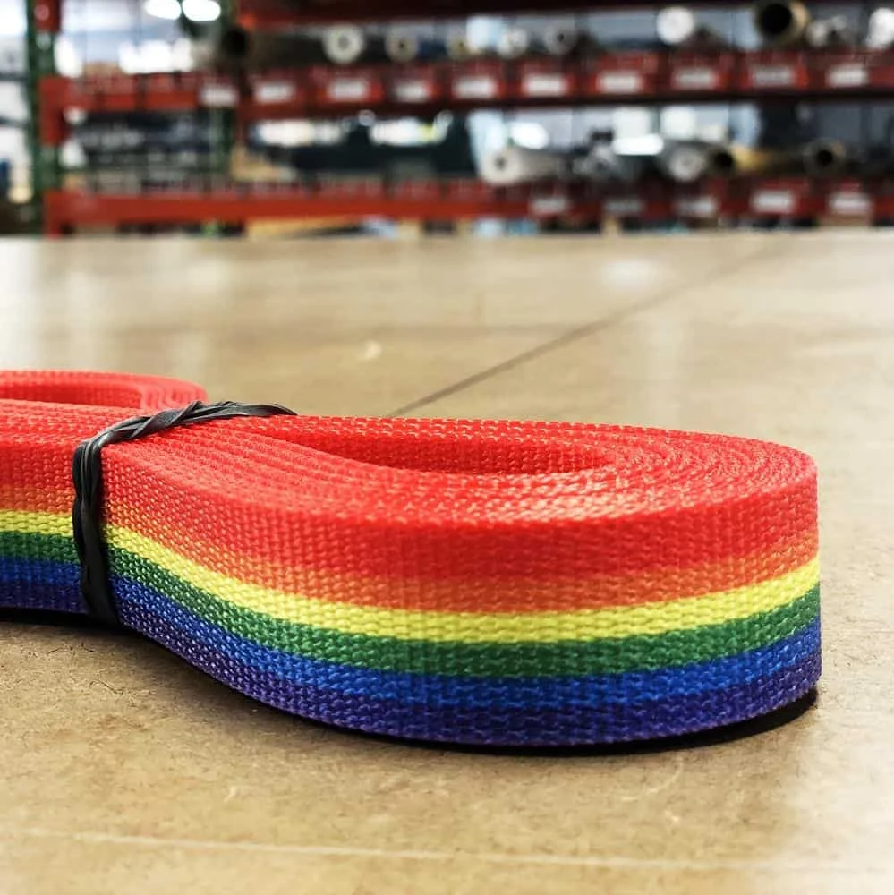 Deals 🧨 HKOutdoors Narrow Goods 1" Polyester Webbing 1500 Lb - Rainbow ❤️ 1 HKOutdoors Narrow Goods 1" Polyester Webbing 1500 Lb - Rainbow